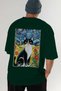 For the Love of Cats 78 Cats Printed Green Oversize T-Shirt 100% Cotton Unisex Cat Lover Premium Design - 6