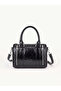 Wrinkled Textured Black Shk310 Double Zipper Detailed, Lined, Modern Design Hand, Arm and Shoulder Bag
