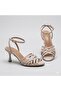 (White) Women's Heeled Sandals Beige - 5