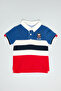 Color Block Polo T-Shirt with Short Sleeves