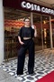 Set of 2 - Crew Neck Bat Sleeve Comfortable Fit Crop Blouse and Pleated Pants Modal Set - 2