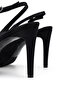 Women's Textile Black Heeled Shoes - 6