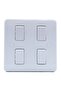 4-Gang Modern Light Switch Wall Plate, White