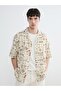 Loose Fit Patterned Poplin Men's Shirt