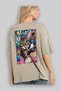 38 Cats for the Sake of Cat Love Printed Beige Oversize T-Shirt 100% Cotton Unisex Cat Lover Premium Design - 3