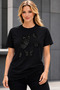 Women's Oversize T-Shirt Colorful Butterflies Printed 100% Cotton T-Shirt Comfortable Fit