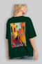 For the Love of Cats 22 Cats Printed Green Oversize T-Shirt 100% Cotton Unisex Cat Lover Premium Design - 3