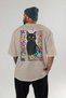 For the Love of Cats 98 Cat Printed Beige Oversize T-Shirt 100% Cotton Unisex Cat Lover Premium Design - 4