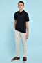 Solid Trousers with Button Closure - 3