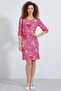 Women's Round Neck Regular Floral Patterned Pomegranate Dress - 2