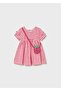 Baby Girl Combed Cotton Dress with Bag Red