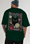 31 Cats for Cat Lovers Printed Green Oversize T-Shirt 100% Cotton Unisex Cat Lover Premium Design - 5