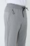 Gray Waist-Tied Elastic Cuffed Men's Sweatpants with Zipper Pockets - 3