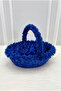 Cobalt Blue Bridal Henna Night Tray and Basket, with Flowers and Complete Sequins and Pearls, Wedding Ceremony - 5