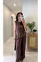 Petriz Brown Garnished Blouse and Trousers Set - 2
