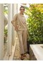 Beige Floral Print Cotton Top and Pants Co-ord Set