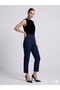 Ercan Akdeni̇z Women's Navy Blue High Waist Fabric Trousers 5012 - 2