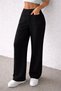 Women's Comfortable Fit Palazzo Trousers High Waist Pocket Detailed Linen Stylish Trousers - 8