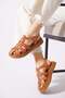 Tolas Caged Buckle Genuine Leather Women's Sandals Tan Skin - 2