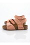 Children's Genuine Leather Tan Cork Sole Anatomical Sandals 21-36 Pudra - 2