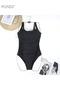 Women's One Piece Swimsuit with Belly Pleated Design High Stretch, Tummy Control Bathing Suit Featur - 3