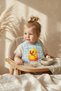 Set of 2 Blue Gingham Liquid-Proof Baby Bibs 6-18 Months - Cute Teddy Bear and Duck Figured Plush Toys - 2