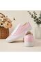 Stone-Embellished Pink Bridal Shoes, Glittery Promise Engagement Sneakers - 7