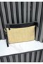 Unisex Straw Zipper Lined Long Strap Handbag Tablet Bag Portfolio Bag - 4