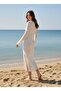 Comfortable Stylish Breathable Openwork Beach Dress with Slit Detail - 4