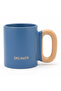 Matte Blue Ceramic Mug with Peach Handle — 300 ml