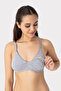 Women's Gray Cotton Underwire-Free Nursing Bra - 2