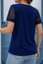 Women's Short Sleeve V Neck Lace Detail Viscose Blouse - 4