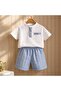 Boys' Stylish Muslin Suit with Shorts - 2