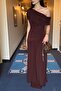 Off-Shoulder Brown Imported Sandy Dress - 4