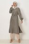 Lace-Up Satin Jacquard Tunic 46592 - 3