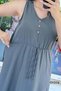 V-Neck Button Detail Aerobin Dress 6Y274 - 4