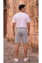 Men's Karmelange Color Pique Fabric Stylish Comfortable Double-Leg Shorts with Pockets - 4