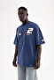 Men's Multiple Patchies Washable Oversize T-Shirt Midnight Blue - 4