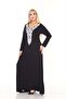 Women's Plus Size Black, White Lace Collar Viscose Combed Cotton Stylish Dress - 5