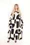 Women's Plus Size Lilac and Black Patterned Viscose Combed Cotton Stylish Dress - 5