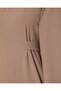 Tie-Waist Long Dress with Back Zipper - Mink - 4
