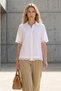 Women's White Lace Detailed Shirt Short Sleeve Buttoned Comfortable Fit Summer Stylish Shirt - 5
