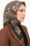 Women's Tan Beige Shawl with Patterned Stitching