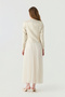 Asymmetric Zippered Lace Textured Pleated Gold Suit 1780 - 7