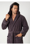 Men's Hooded Ribbed Bamboo Cotton Soft Absorbent Luxury Bathrobe - 2