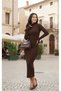 Women's Long Sleeve Turtleneck Midi Dress - 2