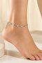 Stainless Steel Heart Model Anklet Women's Silver Color Chain Adjustable Anklet - 2