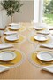 Luxury Yellow Laced Plate Set American Service Dowry Set Stylish Tableware Presentation Set of 6 - 4