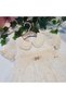 Girl's Embroidered Broderie Dress and Headband - 100% Cotton - Ecru - 3