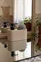 Mien Lara Polyresin Soap Dish |   Cream Color Wire Sponge Container Liquid Soap Dispenser 14X8X17